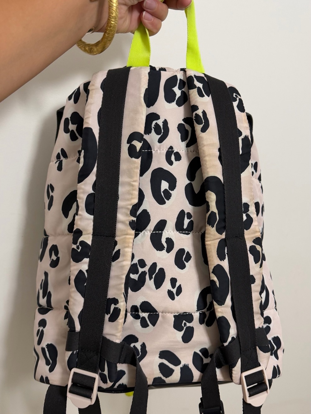 adidas StellaSport Leopard Print Backpack with Neon Green Accents - Picture 9 of 10